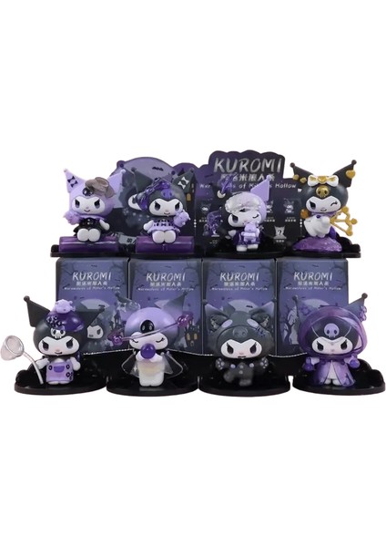 Sanrio Kuromi Figür Kör Kutu Kurt Adam Serisi Yüksek Görünüşlü Pvc Aksiyon Figürü Anime Karakter Sürpriz Kutulu Koleksiyon Oyuncak 6 Adet Kör Kutu (Yurt Dışından)