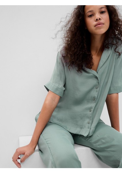 Saten Pijama Gömlek
