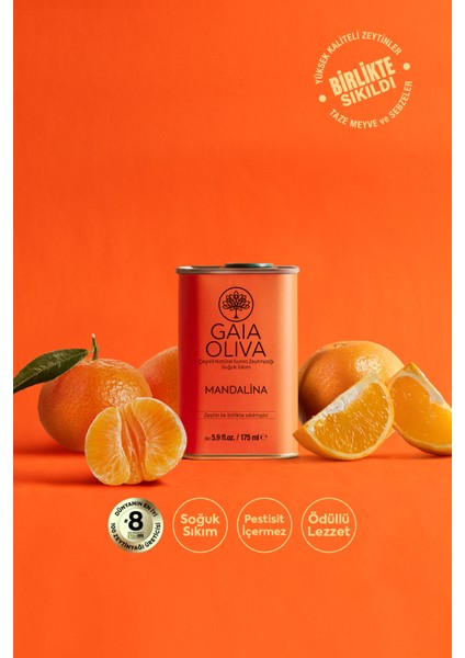 Mandalina Çeşnili 175 ml Natürel Sızma Zeytinyağı (Yeni Hasat)