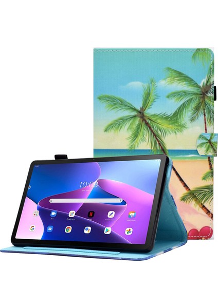 Lenovo Tab M10 Plus (3rd Gen) / Xiaoxin Pad 2022 10.6 Inç Pu Deri Standlı Tablet Kılıfı (Yurt Dışından)