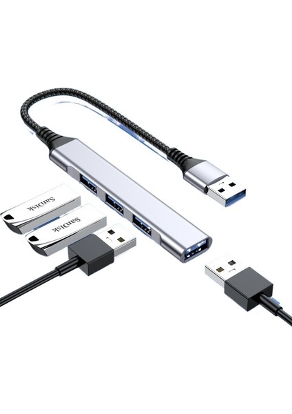 USB Bir Ila Dört Genişletme Yuvası Çok Işlevli Ayırıcı Cep Telefonu Dizüstü Bilgisayar 3.0 Hub Genişletme (Yurt Dışından)