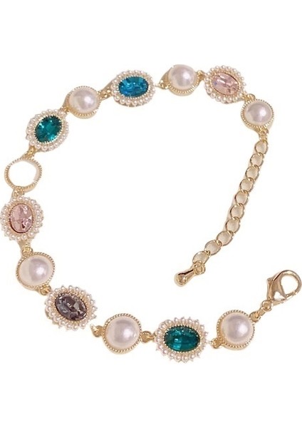 Yeni Retro Renk Inci Basit Stil Zarif Bilezik Estetik Stil Şifa Moda Rahat Bilezik (Yurt Dışından)