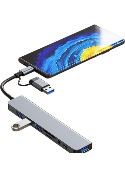 Dizüstü Bilgisayarlar Için Sekiz Bir Arada Çift Başlı Genişletme Yerleştirme Istasyonu Çok Işlevli Çoklu Arayüz Hub'ı (Yurt Dışından) fiyatları