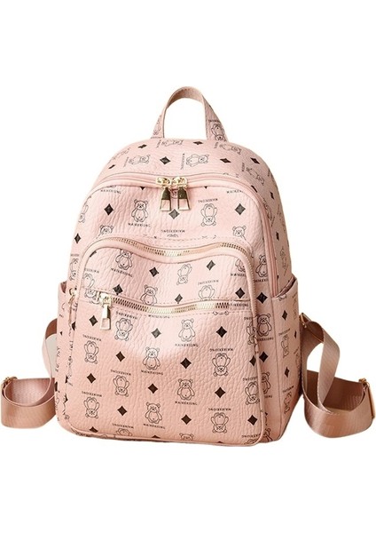 Sırt Çantası Kadın Sevimli Ayı Yolcu Sırt Çantası Dış Ticaret Moda Kadın Üniversite Öğrencisi Sırt Çantası Büyük Kapasiteli Öğrenci Okul Çantası (Yurt Dışından)