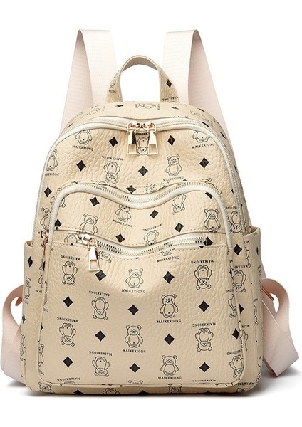 Sırt Çantası Kadın Sevimli Ayı Yolcu Sırt Çantası Dış Ticaret Moda Kadın Üniversite Öğrencisi Sırt Çantası Büyük Kapasiteli Öğrenci Okul Çantası (Yurt Dışından)
