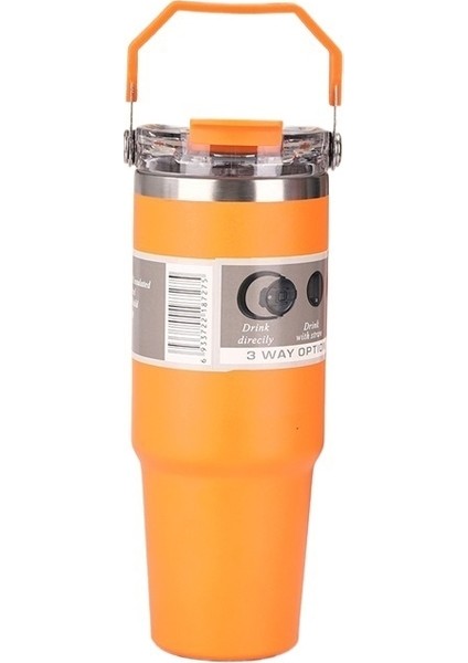30OZ Taşınabilir Araba Bardağı 304 Paslanmaz Çelik Çift Katmanlı Vakumlu Yalıtım Bardağı Araba Taşınabilir Çift Pipetli Bardak (Yurt Dışından)
