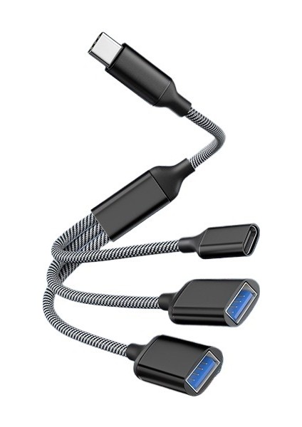 USB Genişletici Şarj Bölücü Typec Genişletme Yuvası U Disk Klavye Bir Nokta Üç Çok Portlu Hub Dizüstü Bilgisayar (Yurt Dışından)