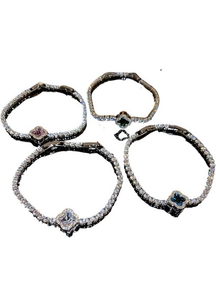 Çiçek Basit Zirkon Bilezik Hafif Lüks Mizaç Bilezik Moda Kişilik Tüm Uyumlu Üst Düzey El Takı (Yurt Dışından) modelleri