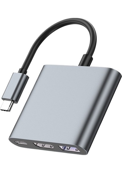 Type-C - HDMI Üçü Bir Arada Yerleştirme Istasyonu 4K Yüksek Çözünürlüklü Bilgisayar Projektör Adaptörü Hub Hub Pd Hızlı Şarj (Yurt Dışından) fiyatları