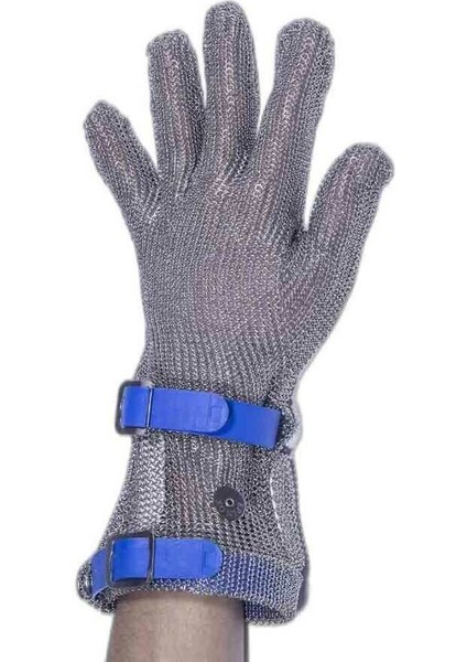 Çelik Eldiven Uzun 8 cm Mavi (L)