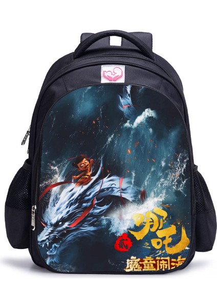 Nezha 2 Sihirli Çocuk Denizin Peşinde Anaokulu ve Ilkokul Öğrencileri Erkekler ve Kadınlar Ultra Hafif Omurga Koruma Omuz Çantası Yükünü Azaltmak (Yurt Dışından)