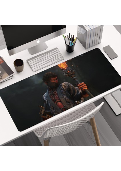 Siyah Myth Wukong Fare Klavye Pedi Bilgisayar Masa Pedi Kalınlaştırılmış Kaymaz (Yurt Dışından)