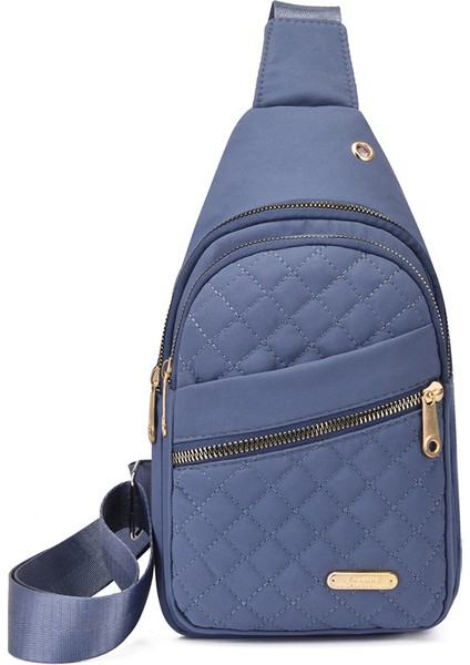 Göğüs Çantası Bayan Moda Nakış Hattı Elmas Kafes Tek Omuz Crossbody Çanta (Yurt Dışından)