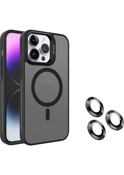 Apple iPhone 15 Pro Max Kılıf Magsafe Şarj Özellikli Standlı Teknocase Protective Kapak – Lens Koruma +