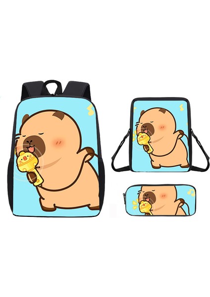 Kapi Bara Karikatür Öğrenci Okul Çantası Omuz Çantası Crossbody Çanta Kalem Çantası (Yurt Dışından)