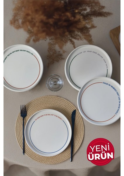 Motto Line Stackable Pasta Tabağı 21 cm 4 Adet 22645-22731-35-36