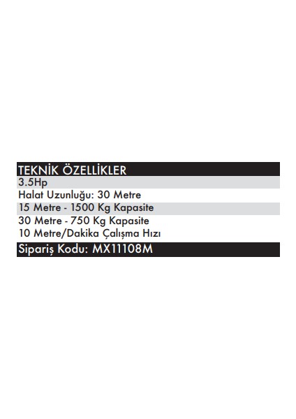 Max Extra MX11110 - 220 Volt Elektrikli Pratik Yük Kaldırma Vinçi 750-1500 kg - 15-30 Metre Halat fiyatları