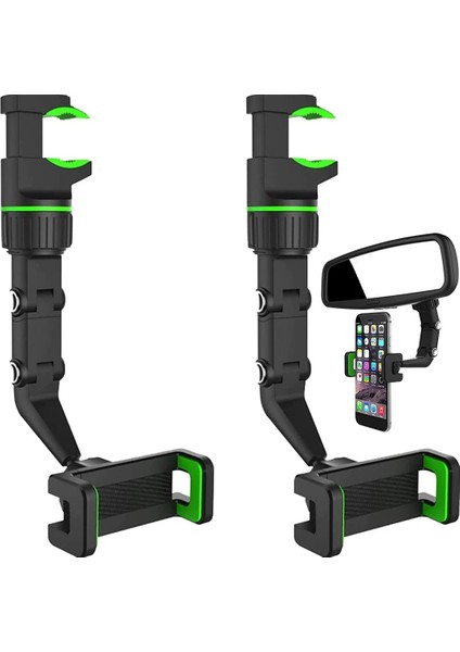 Araç Içi Dikiz Aynası Telefon Tutucu Çok Amaçlı Telefon Tutucu Araba Telefon Tutucu Çok Fonksiyonlu 360 Derece Dönebilir Dikiz Aynası Koltuk Asılı Klip Braketi 4.0-6.1 Inç Telefon Gps Tutucu