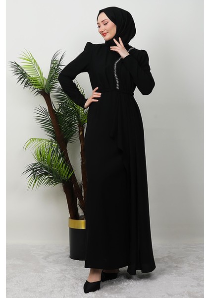 Sırma Örgülü Krep Elbise Siyah fiyatları