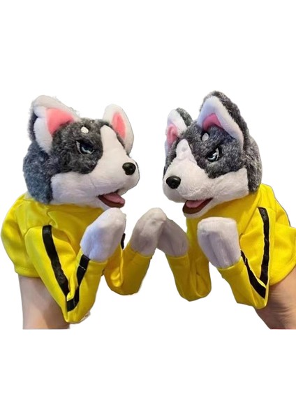 Husky Boks Köpeği Peluş Oyuncak Interaktif El Kuklası Oyuncak Eln Sesli (Yurt Dışından)