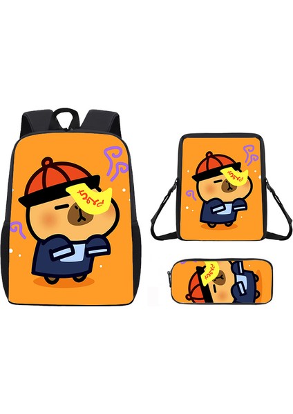 Kapi Bara Karikatür Öğrenci Okul Çantası Omuz Çantası Crossbody Çanta Kalem Çantası (Yurt Dışından)