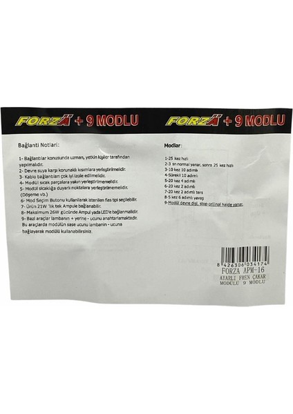 LED Fren Çakar Modülü F1 (9 Modlu)