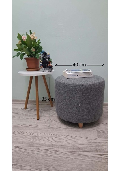 Ahşap Ayaklı Keten Kumaş Yuvarlak Puf&bench Koltuk/tabure fiyatları