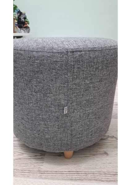 Ahşap Ayaklı Keten Kumaş Yuvarlak Puf&bench Koltuk/tabure indirimleri