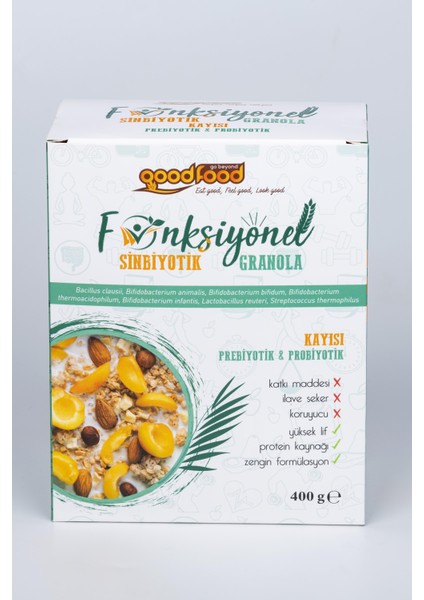 Probiyotik & Prebiyotik Granola, 3'lu Paket Kayısı, Keten Tohumu, Kayısı ve Hurma Barı Parçacıklı, 3x400 gr