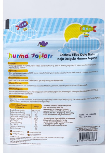 Çocuklar Için Omega3 Ilaveli Meyve Topu - 3lu Fırsat Paketi Hindistan Cevizi Kaplamalı, Kaju Dolgulu 80 gr modelleri