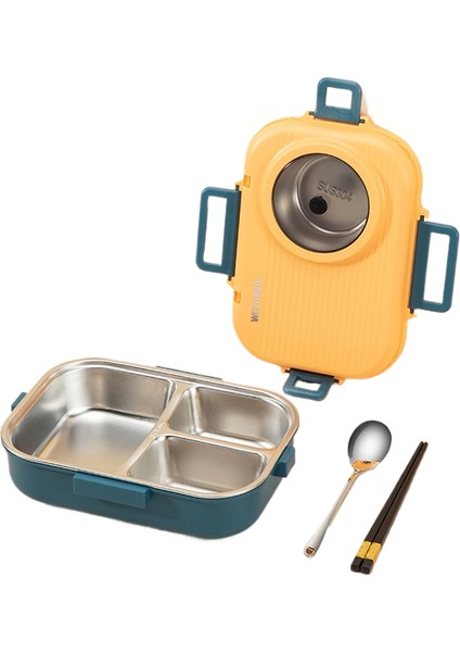 304 Paslanmaz Çelik Bölmeli Öğle Yemeği Kutusu Büyük Kapasiteli Öğrenci Yetişkin Öğle Yemeği Kutusu (Yurt Dışından)