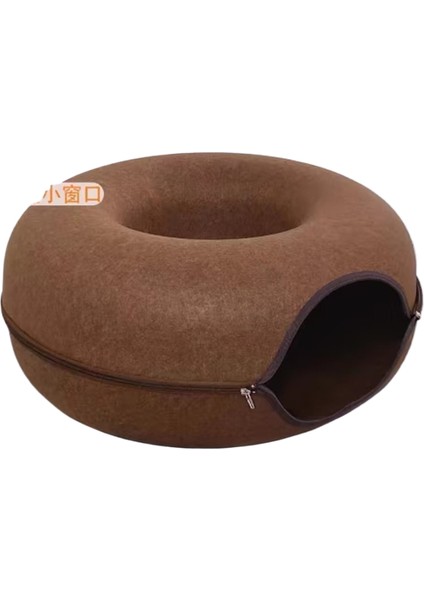Donut Kedi Kumu Dört Mevsim Keçe Kedi Tüneli Yarı Kapalı Çıkarılabilir (Yurt Dışından)