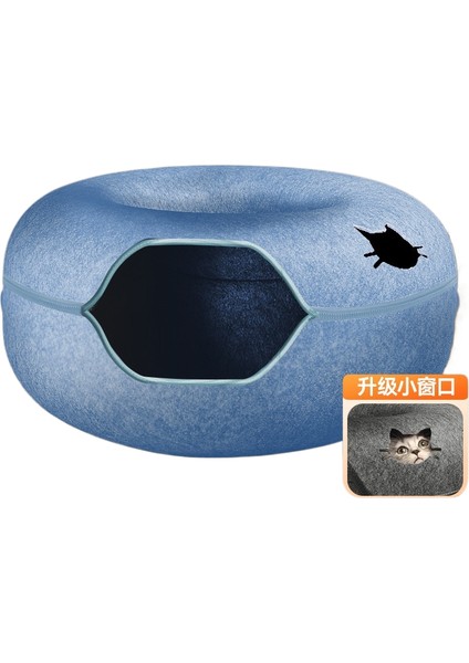 Donut Kedi Kumu Dört Mevsim Keçe Kedi Tüneli Yarı Kapalı Çıkarılabilir (Yurt Dışından)