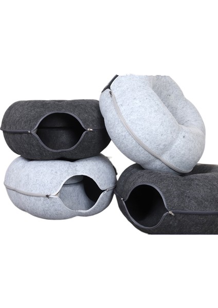 Donut Kedi Kumu Dört Mevsim Kedi Tüneli Yarı Kapalı Çıkarılabilir (Yurt Dışından)