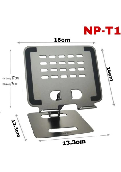 Tablet Standı Katlanabilir Alüminyum Alaşımlı Yüksek Dayanıklı Malzeme Kaymaz Ayarlanabilir Çok Amaçlı Fonkiyonel iPad Uyumlu Stant Np-T1