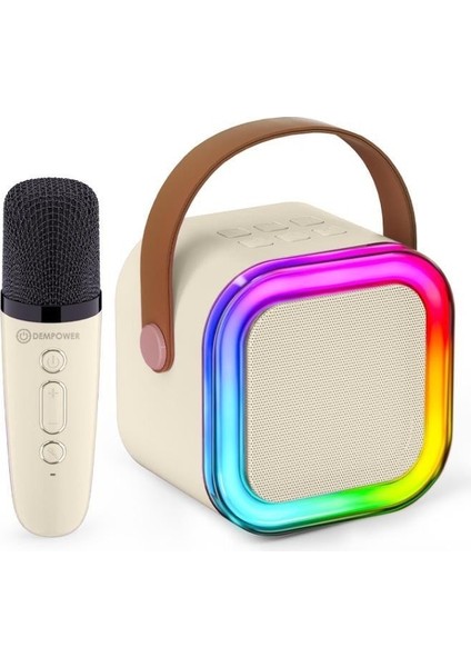 Rgb Işıklı Karaoke Mikrofon & Bluetooth Hoparlör – Taşınabilir Kablosuz Mikrofonlu Hoparlör Seti