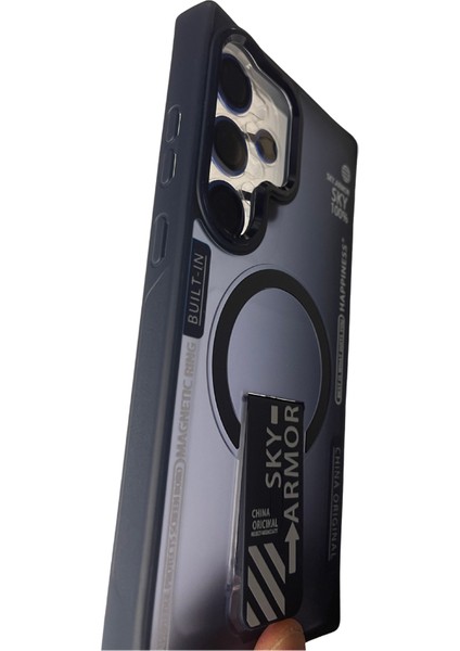 Sky Armor Kapak Galaxy S24 Ultra Kılıf Magsafe Şarj Özellikli Standlı – Lens Koruma