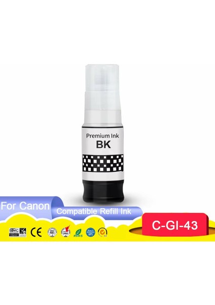 Canon Gı-43 Bk Siyah G540 / G640 Ithal Muadil Mürekkep - Siyah 70 ml