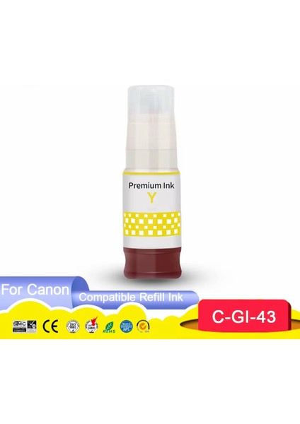 Canon Gı-43 Y Sarı G540 / G640 Ithal Muadil Mürekkep - Sarı 70 ml