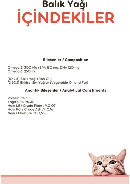 Fish Oil 200ml. Kedi Ve Köpekler Için Omega 3-omega 6 Balık Yağı(KALP, BEYİN, TÜY SAĞLIĞI)somon Yağı, Kedi Balık Yağı, Kedi vitamini, Köpek Vitamini
