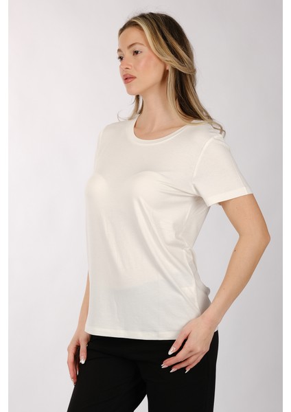 Kadın Oversize T-Shirt - Kısa Kol Yuvarlak Yaka Minimalist Günlük fırsatları