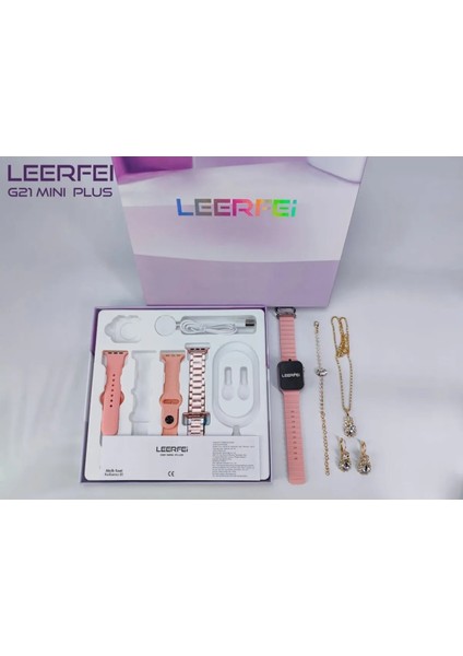 Leerfei G21 Ultra Akıllı Saat Çanta, Kolye, Küpe, Bileklik Hediyeli Amoled Ekran modelleri