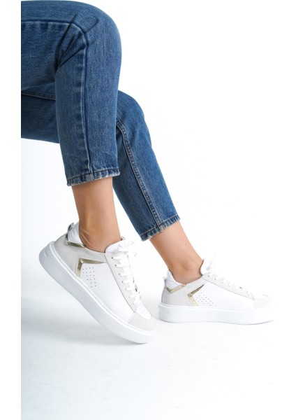 Loren Model Deri Bağcıklı Kalın Tabanlı Günlük Kadın Spor Ayakkabı Sneaker modelleri