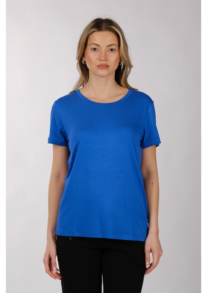 Kadın Oversize T-Shirt - Kısa Kol Yuvarlak Yaka Minimalist Günlük