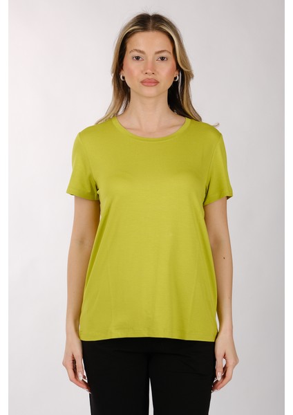 Kadın Oversize T-Shirt - Kısa Kol Yuvarlak Yaka Minimalist Günlük