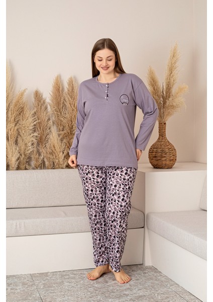Uzun Kollu %100 Pamuk Büyük Beden Anne Pijama Takımı- Anne Özel Serisi fiyatları