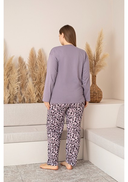 Uzun Kollu %100 Pamuk Büyük Beden Anne Pijama Takımı- Anne Özel Serisi modelleri