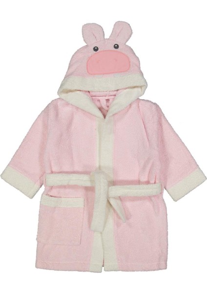 Unısex 2/7 Yaş Kulaklı Kapşonlu Dokuma Bornoz