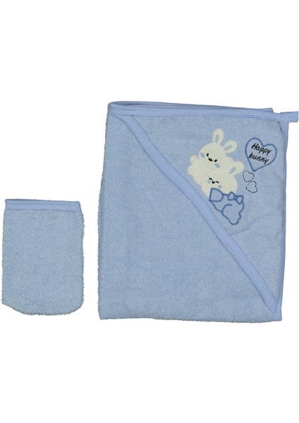Unısex 1/36 Ay Tavşan Nakışlı Dokuma Havlu Silgi