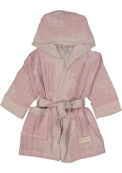 Unısex 1/3 Yaş Jakarlı 2 Katlı Müslin Bornoz